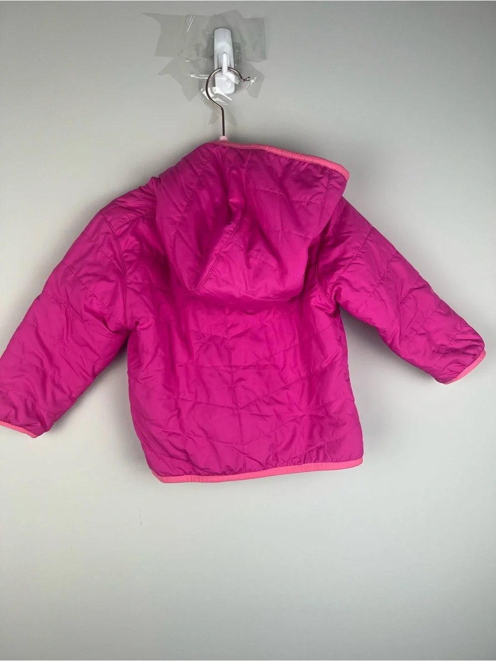 Columbia Girls' Bright Pink Puffer Jacket reversible